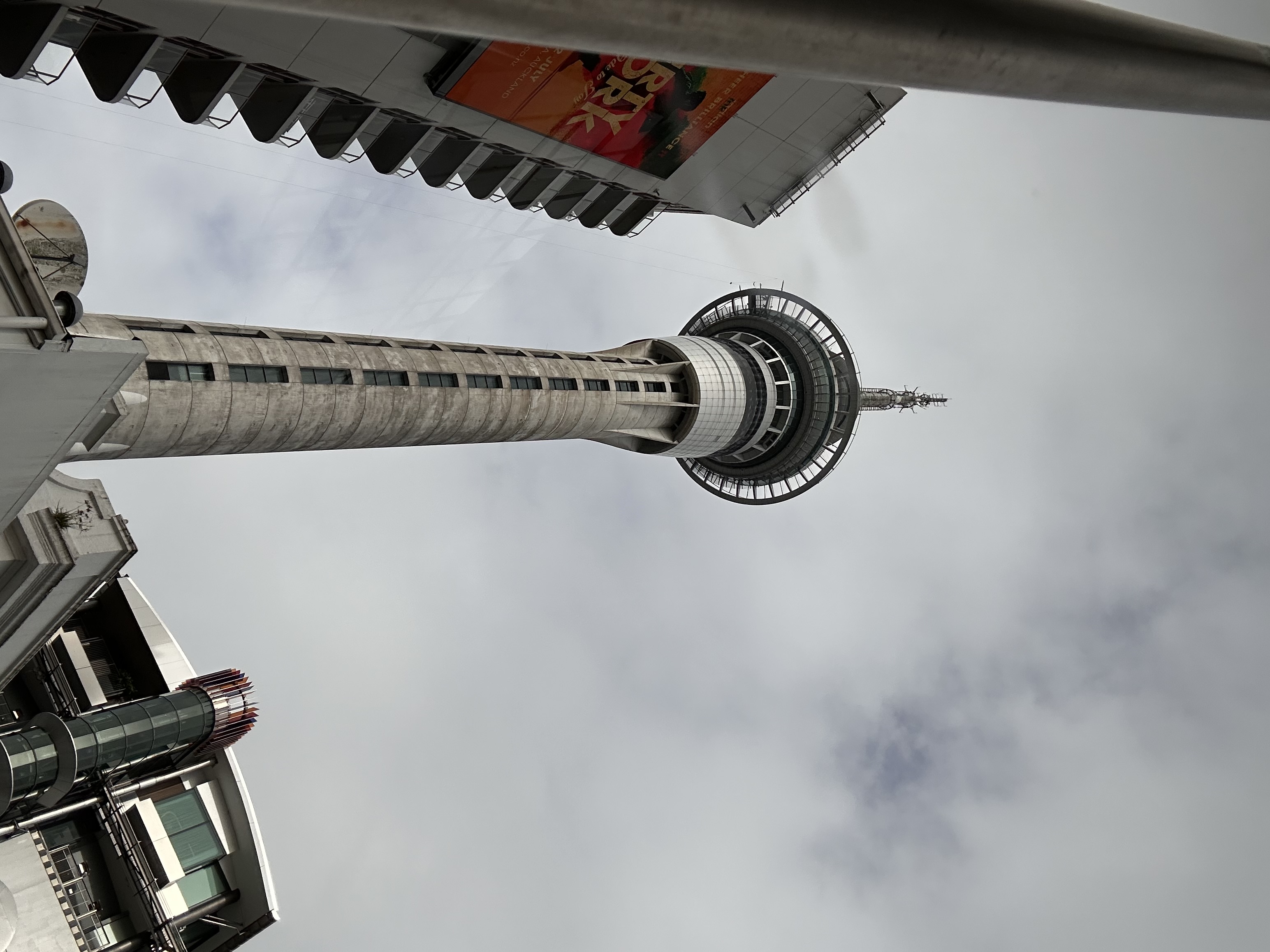 Auckland Sky Tower viewed from the street below