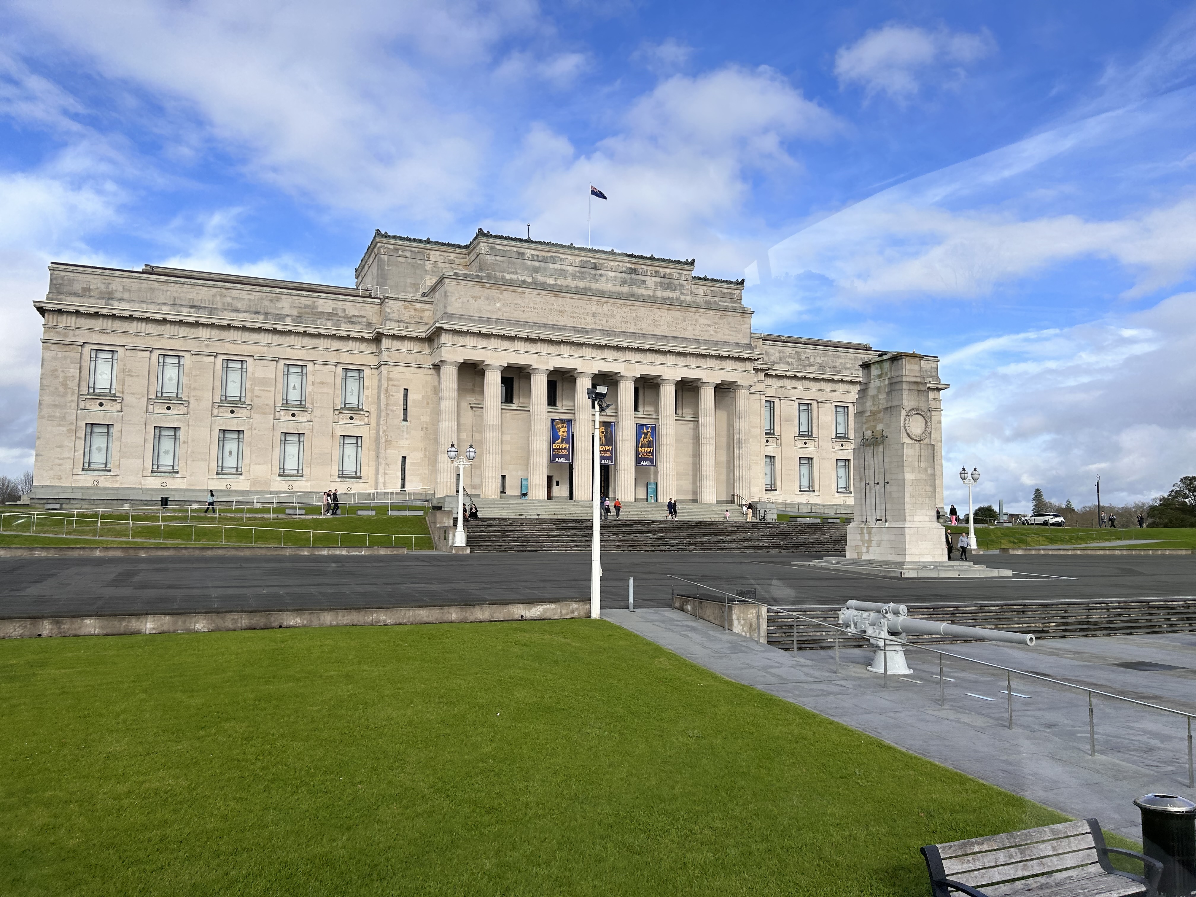 Auckland War Memorial Museum beneath a blue sky
