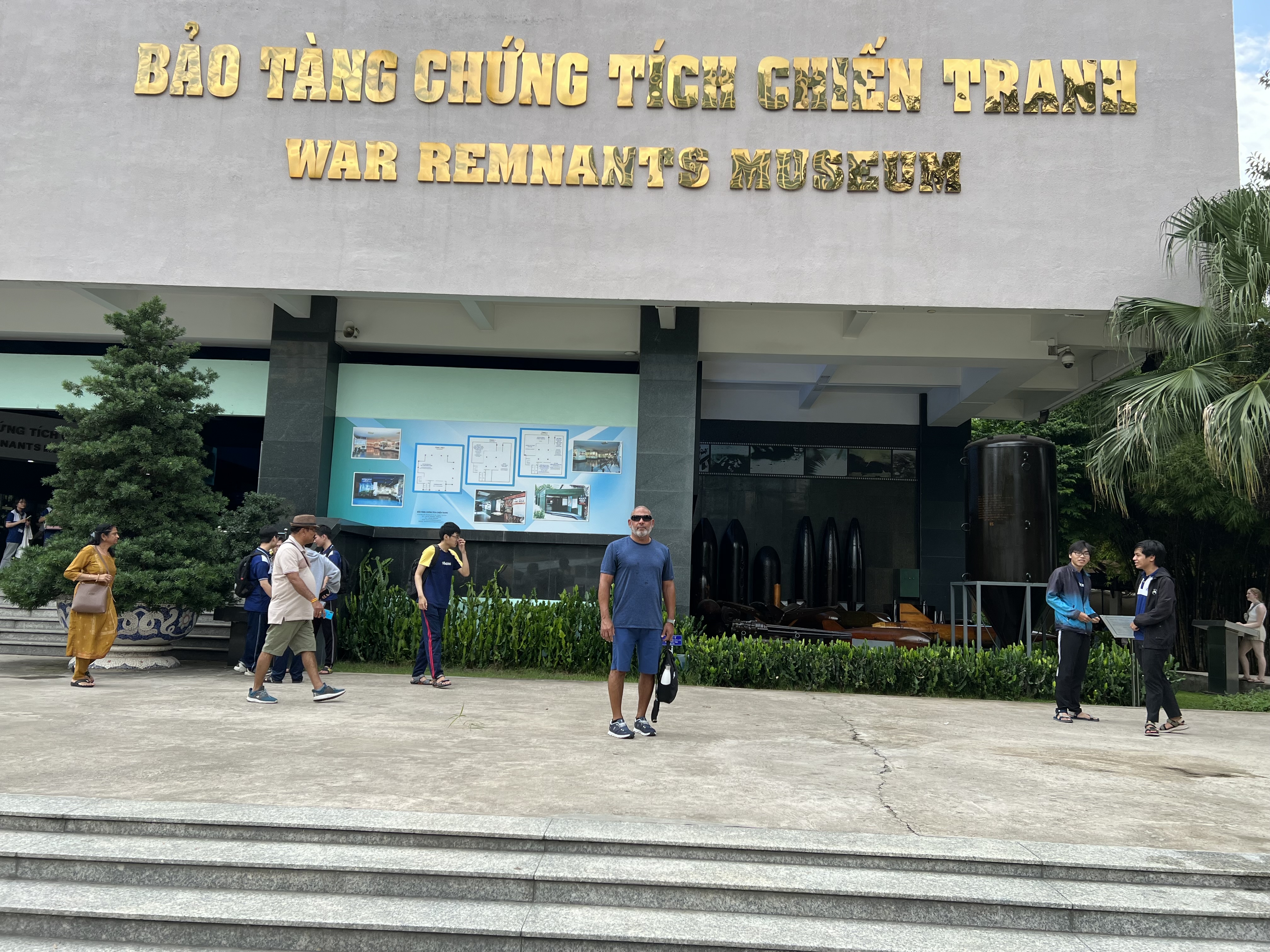 Hiram standing outside the War Remnants Museum in Ho Chi Minh City
